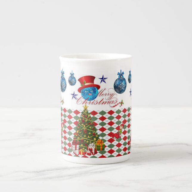 Tasse En Porcelaine Mug de Noël, Joyeux Noël (Devant)