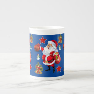 Tasse En Porcelaine Mug de Noël, Vintage, Joyeux Père Noël de Noël