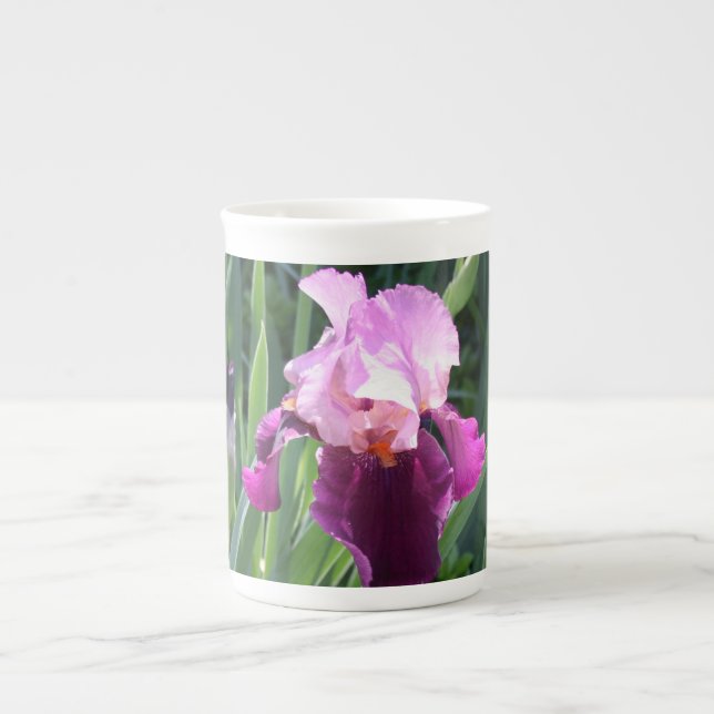 Tasse En Porcelaine Mug d'Iris rose baisé au soleil (Devant)