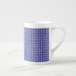 Tasse En Porcelaine Mug en porcelaine fine tricotée BLEU ROYAL