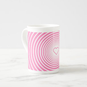 Tasse En Porcelaine Mug rose romantique avec coeur