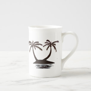 Tasse En Porcelaine Mug - Silhouette de l'île tropicale