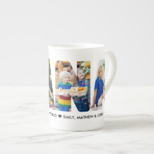 Tasse En Porcelaine NANA Photo Collage Lettre découpée Personnalisée