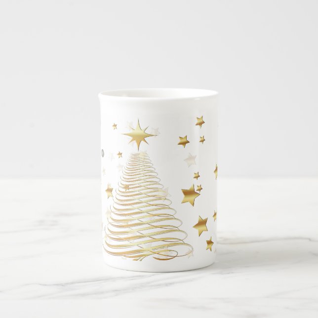 Tasse En Porcelaine Noël doré (Devant)