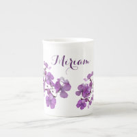 Nom Miriam personnalisable monogramme violet fleur