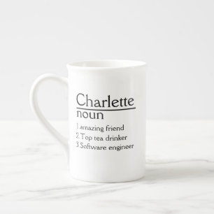 Tasse En Porcelaine Nom personnalisé Définition blanc Mug