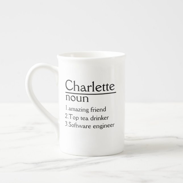Tasse En Porcelaine Nom personnalisé Définition blanc Mug (Gauche)
