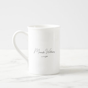 Tasse En Porcelaine Nom personnalisé minimaliste Élégant manuscrit