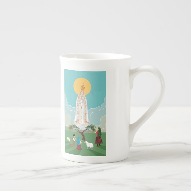 Tasse En Porcelaine Notre-Dame de Fatima et les trois bergers (Droite)