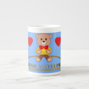 Tasse En Porcelaine Nounours Bleu