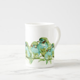 TASSE EN PORCELAINE NOUVELLE TASSE D'INSÉPARABLE DE PORCELAINE TENDRE