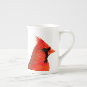 Tasse En Porcelaine Oiseau cardinal rouge