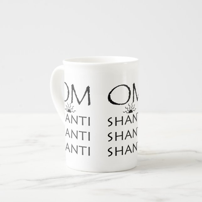 Tasse En Porcelaine OM-Shanti/yoga (Devant gauche)