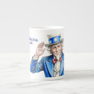 Tasse En Porcelaine Oncle Sam Joyeux 14 juillet Patriotique