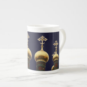 Tasse En Porcelaine Onion de l'Eglise russe Domes or os Chine Mug