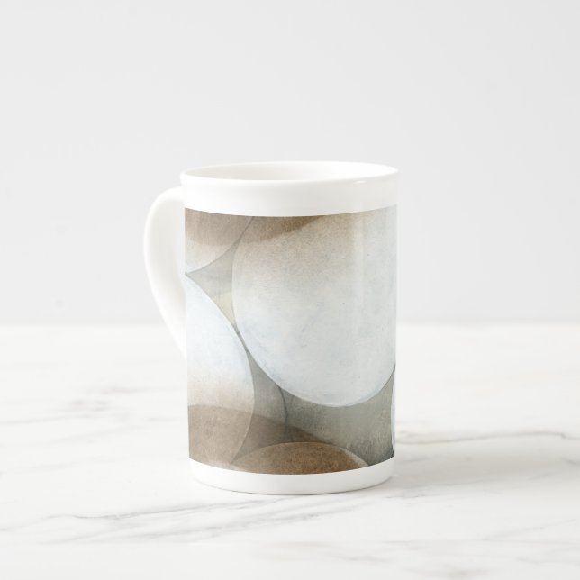 Tasse En Porcelaine Orbes blanches et cercles Brown (Devant gauche)