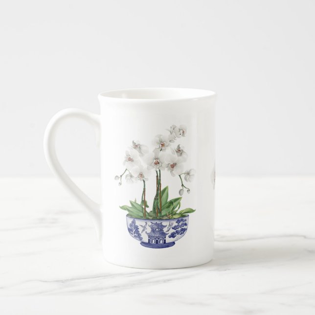 Tasse En Porcelaine Orchidée blanche en céramique du bol de Chinoiseri (Gauche)