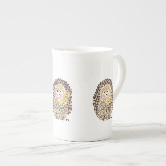 Tasse En Porcelaine Os de hérisson joyeux Chine mug (Devant droit)