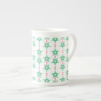 Tasse en porcelaine osseuse à guirlande Mid Mod