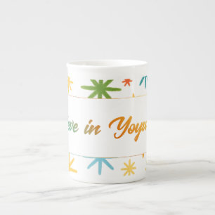 Tasse en porcelaine osseuse 'Croyez en vous-même'