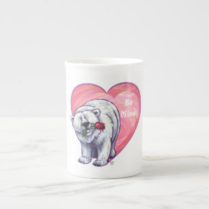 Tasse En Porcelaine Ours polaire Saint Valentin
