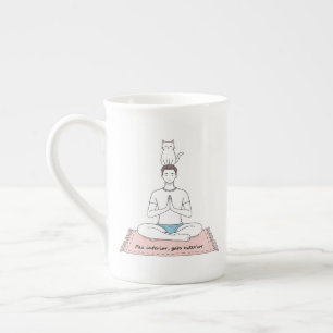 Tasse En Porcelaine Paix Intérieure, Chat Extérieur