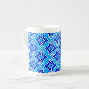 Tasse En Porcelaine Papier peint Art Déco, bleu céruléen