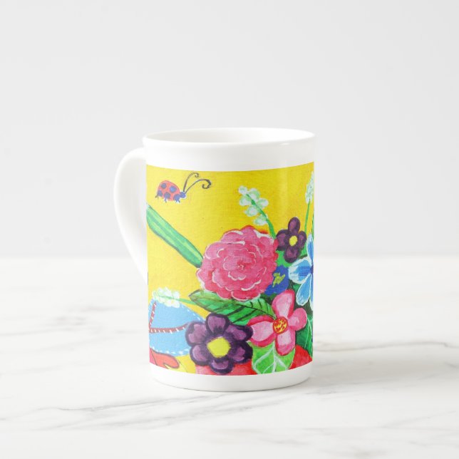 Tasse En Porcelaine Papillons et Ladybugs ont tué la Chine (Devant gauche)