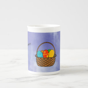 Tasse En Porcelaine Pâques Panier Musique