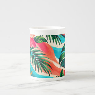 Tasse En Porcelaine Paradis de l'Hibiscus Tropical Art Botanique