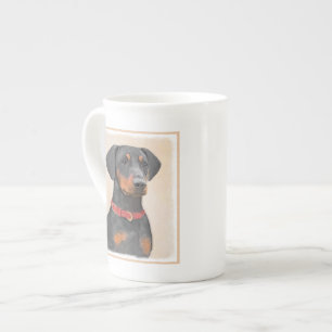 Tasse En Porcelaine Peinture allemande Pinscher peinture art animal or