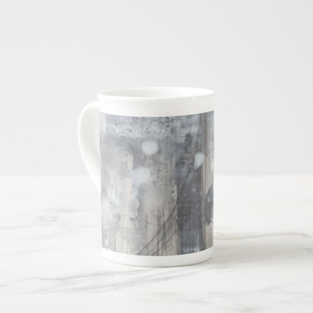 Tasse En Porcelaine Peinture gris contemporaine (Devant gauche)