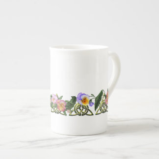 Tasse En Porcelaine Pensées et Celtic Triskels