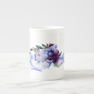 Tasse En Porcelaine Peony Noir Bone China Mug