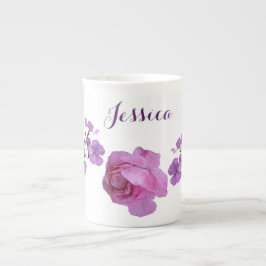 Tasse En Porcelaine Personnalisable nom Jessica rose rose rose violet 