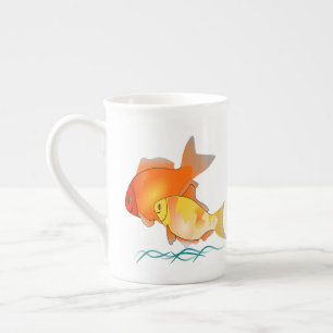 Tasse En Porcelaine Personnalisé Nom Goldfish Café Mug