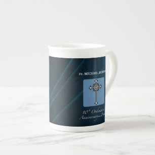 Tasse En Porcelaine Personnaliser, 10e anniversaire d'Ordination du pr