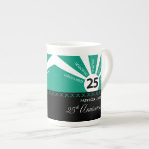 Tasse En Porcelaine Personnaliser, 25e anniversaire de l'employé