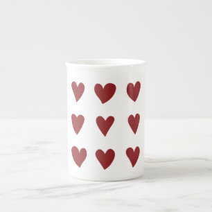 Tasse En Porcelaine Petit Coeur Rouge mignon Cadeau Saint Valentin