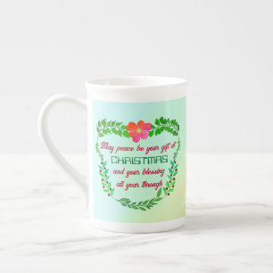 TASSE EN PORCELAINE PEUT-ÊTRE QUE LA PAIX SOIT VOTRE CADEAU À NOËL