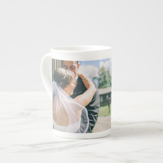 Tasse En Porcelaine Photo personnalisée Bone China Mug (Devant gauche)