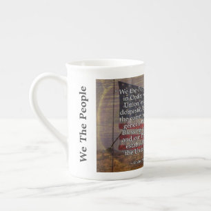 Tasse En Porcelaine Photographie de drapeau des USA et préambule de
