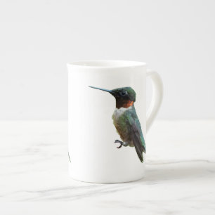 Tasse En Porcelaine Photographie d'oiseau Colibri à gorge rubis