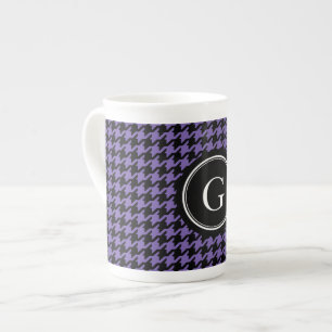 Tasse En Porcelaine Pied-de-poule pourpre classique à la mode avec le