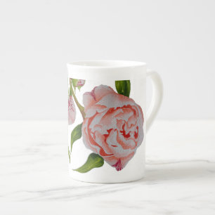 Tasse En Porcelaine Pivoines de bourgeonnement