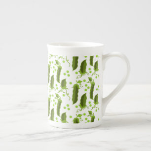 Tasse En Porcelaine Plantes de pois verts feuilles rondes légumes alim