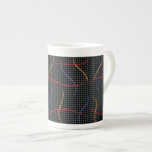 Tasse En Porcelaine Plaque et points de peinture rétro