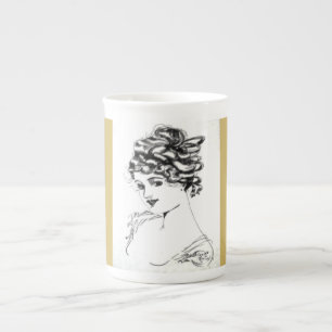 Tasse En Porcelaine Porcelaine tendre 1917 de Nouveau d'art !