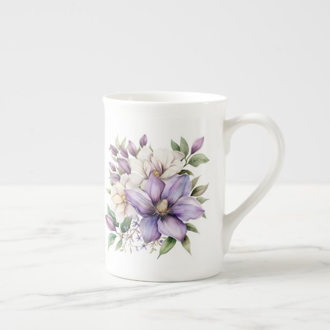 Tasse En Porcelaine Purple Floral  (Droite)