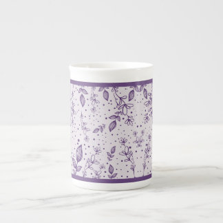 Tasse En Porcelaine Purple Hand Drawn Greenery